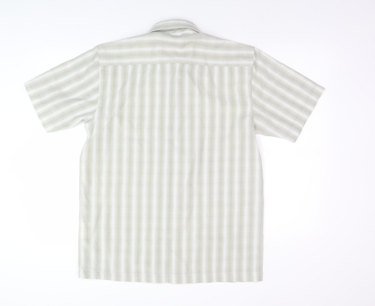 Le Shark Men's Grey Striped Shirt Short Sleeve Size S