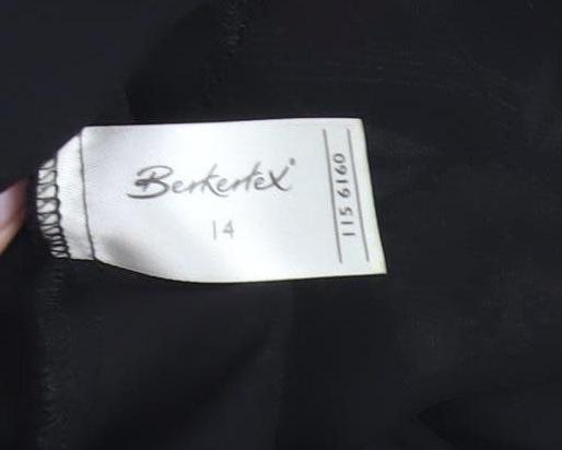 Berkertex Women's Black Floral Viscose Skirt Size 14