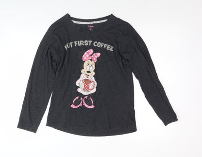 Womens UK Size XS Disney Black Basic T-Shirt