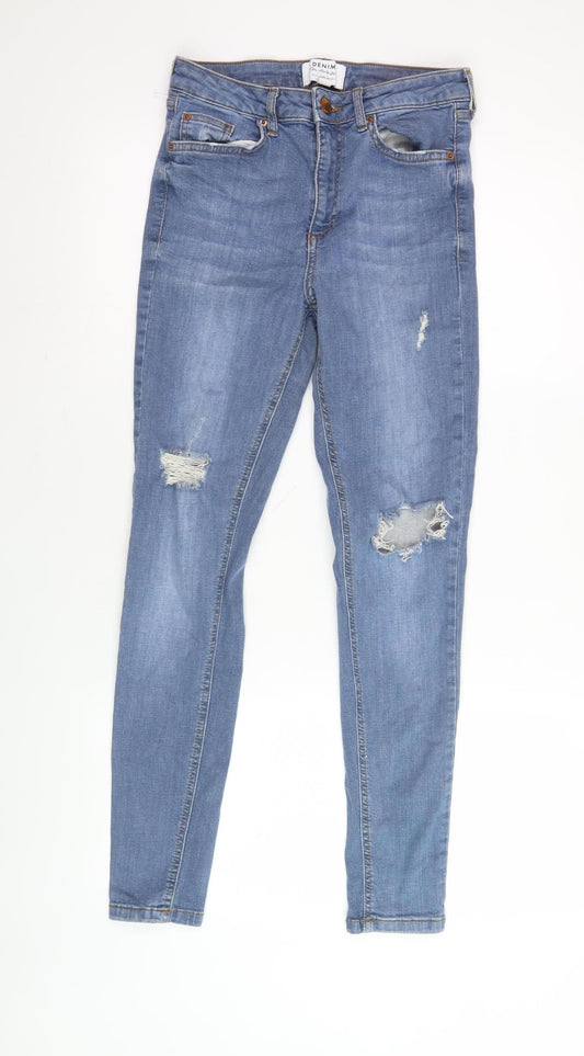 Miss Selfridge Women's Blue Skinny Jeans - Size 10