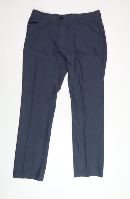 Next Men's Blue Regular Fit Trousers, XL