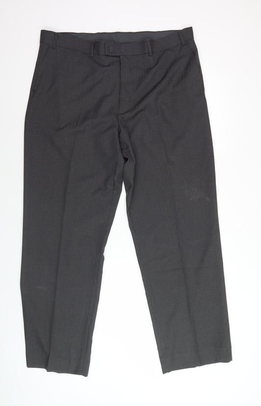 Debenhams Men's Black Trousers - Size 40, Regular Fit