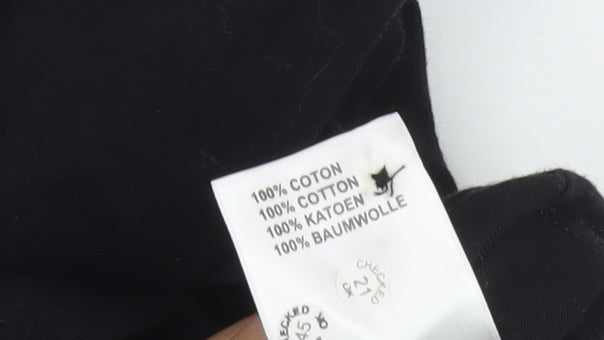 Damart Women's Black Embroidered T-Shirt L