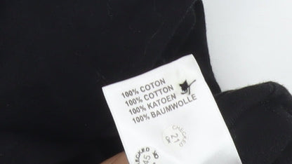 Damart Women's Black Embroidered T-Shirt L