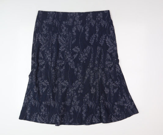 Marks and Spencer Women's Blue Floral Long Skirt Size 18