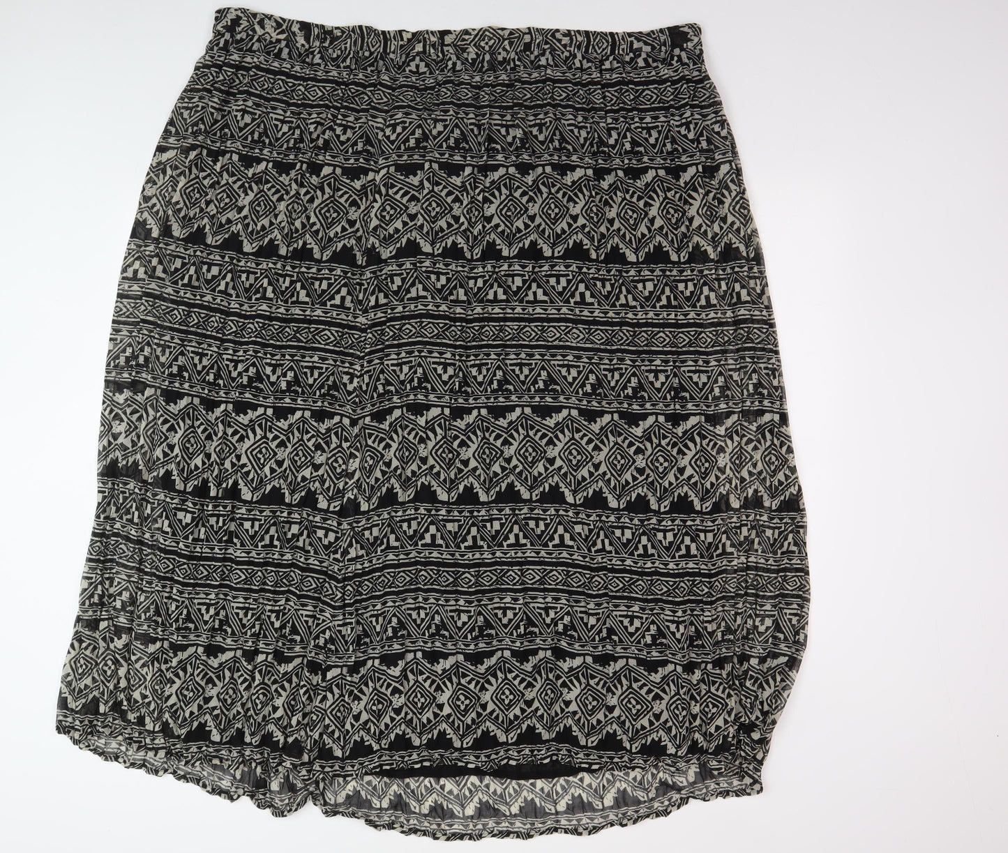 Ann Harvey Women's Black Geometric Midi Skirt Size 20