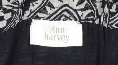 Ann Harvey Women's Black Geometric Midi Skirt Size 20