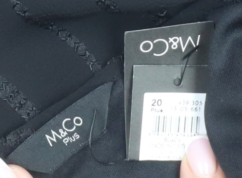 M&Co Women's Black Plus Size Scoop Neck Blouse