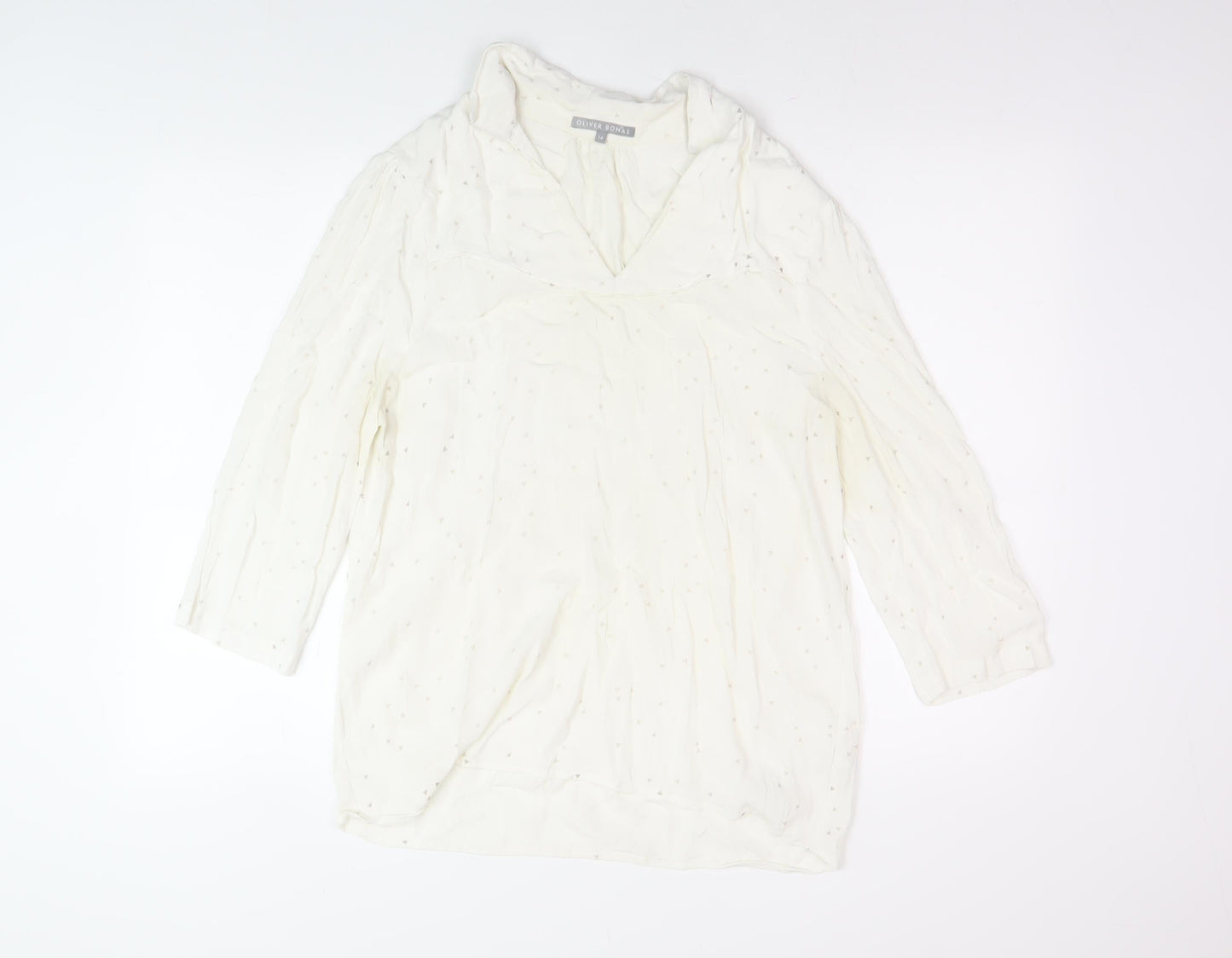 Womens UK Size 14 Oliver Bonas White Basic Blouse