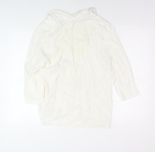 Womens UK Size 14 Oliver Bonas White Basic Blouse