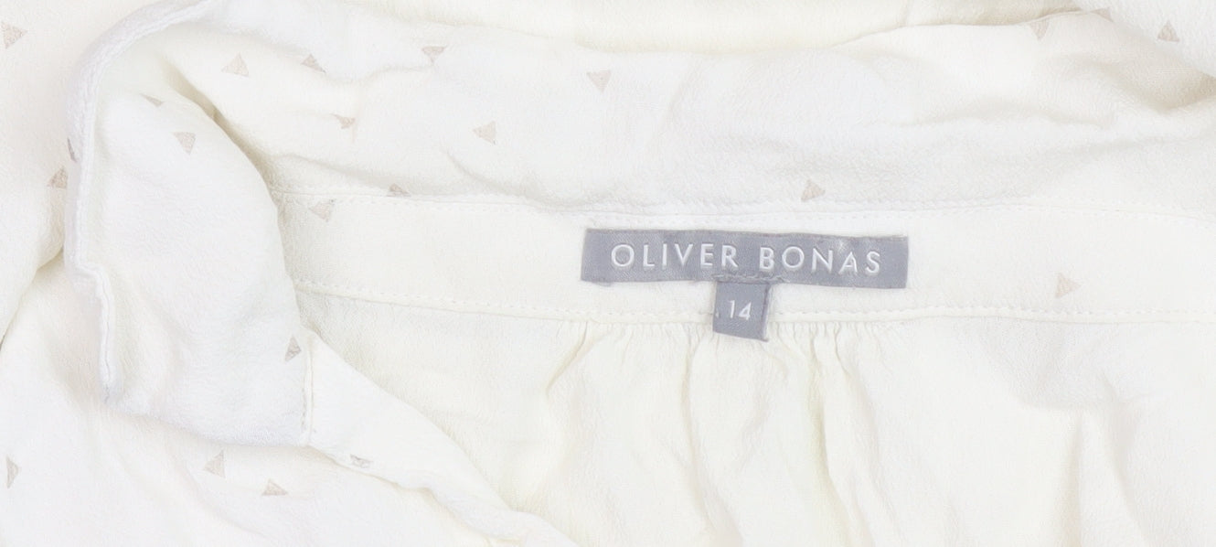 Womens UK Size 14 Oliver Bonas White Basic Blouse