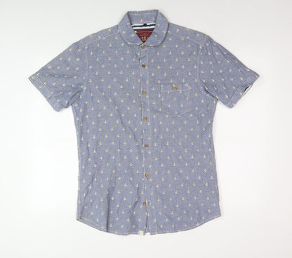 SC&CO Men's Blue Anchor Print Polo, Medium Size