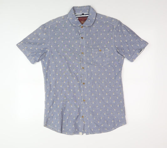 SC&CO Men's Blue Anchor Print Polo, Medium Size