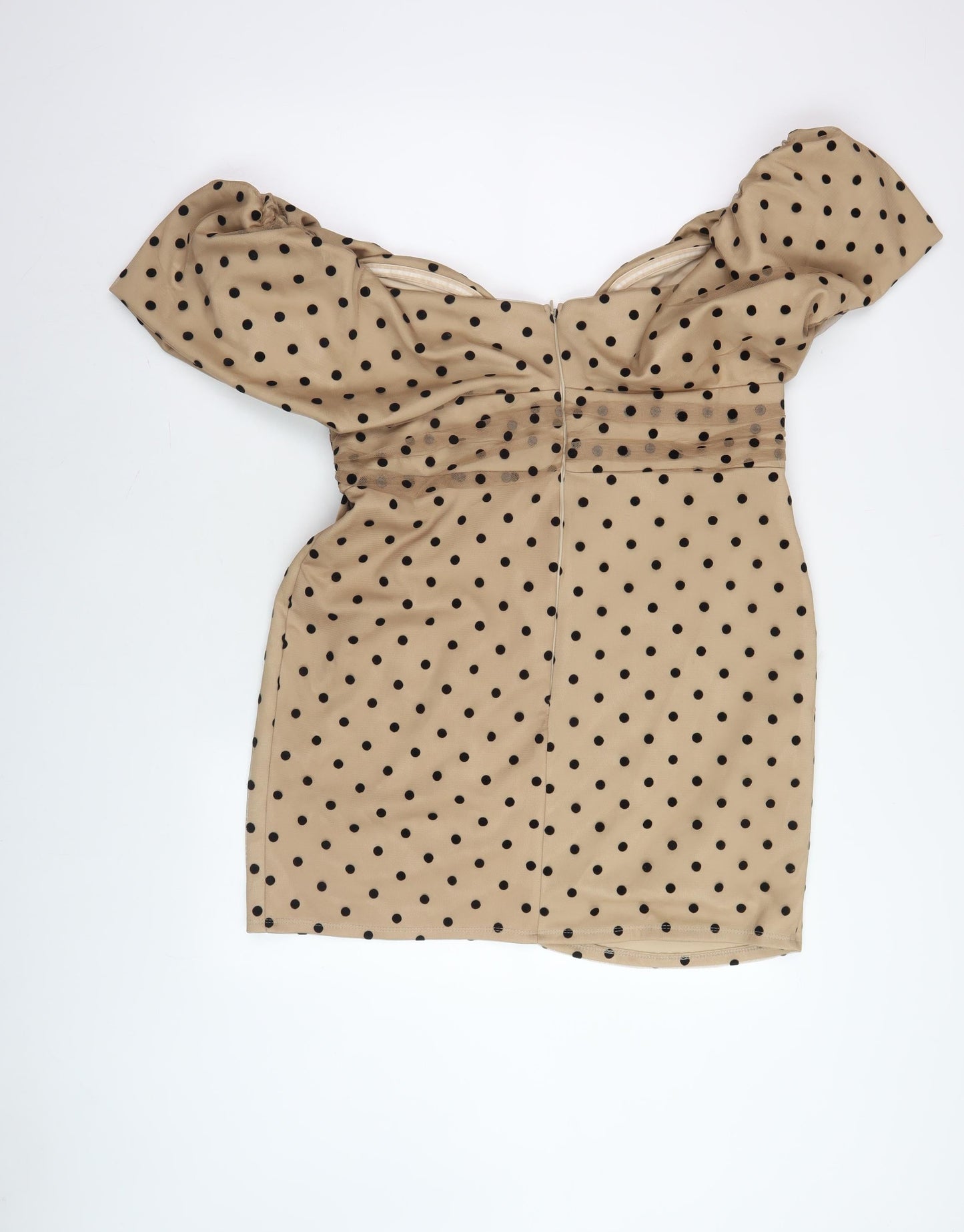 ASOS Design Women’s Beige Polka Dot Bodycon Dress 18