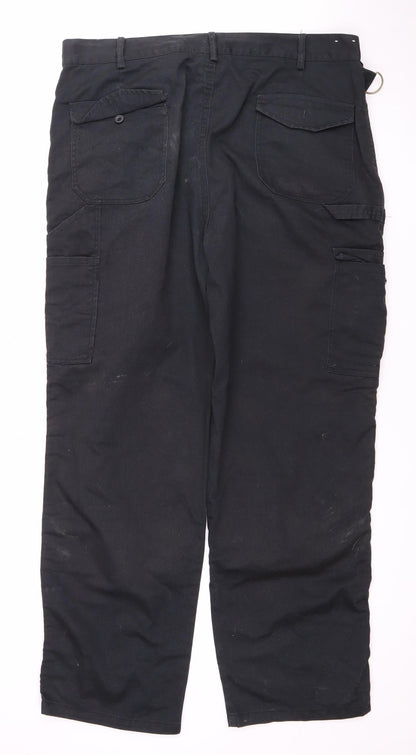 Dickies Men's Black Cargo Trousers Size 38R
