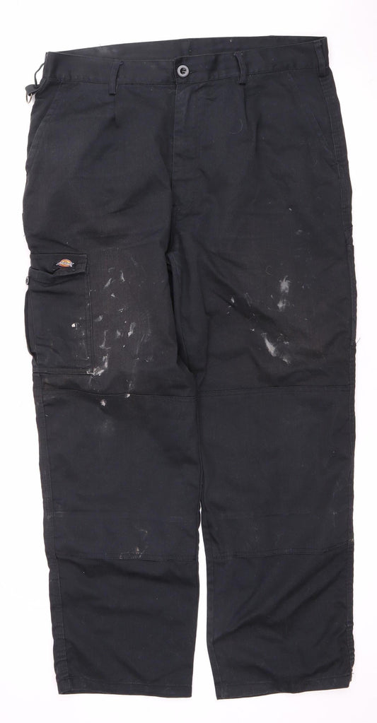 Dickies Men's Black Cargo Trousers Size 38R