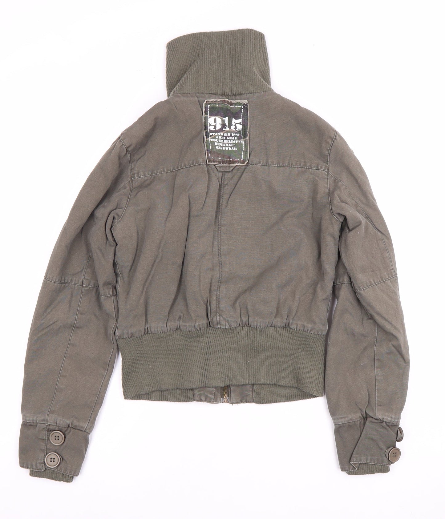 915 Girls Green Military Style Jacket Age 12-13 Years