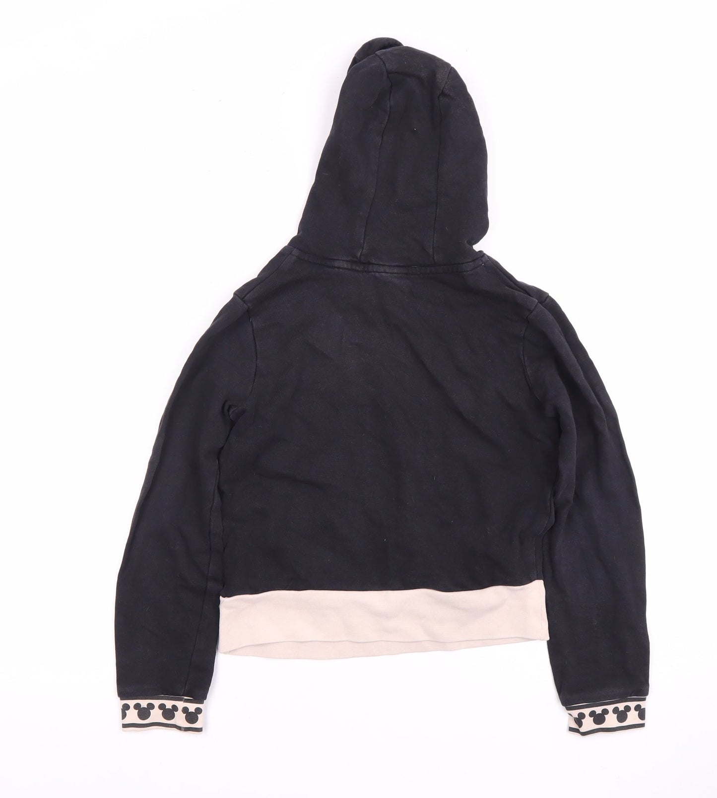 Disney Girls Black Hoodie 9-10 Years Mickey Mouse Pullover