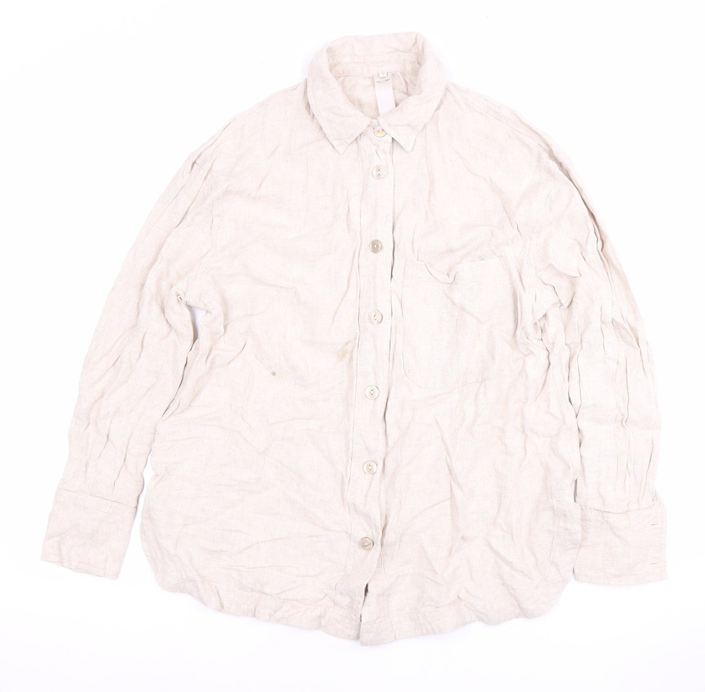 Womens UK Size S River Island Ivory Basic Button-Up