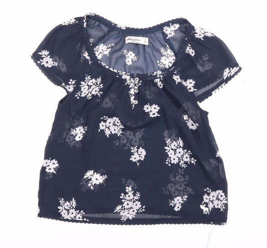 Abercrombie Women's Blue Floral Blouse, Size L