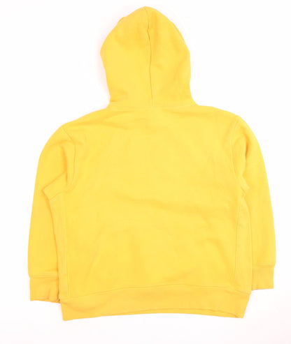 GAP Boys Yellow Pullover Hoodie, Size 10 Years, Motorsport Theme