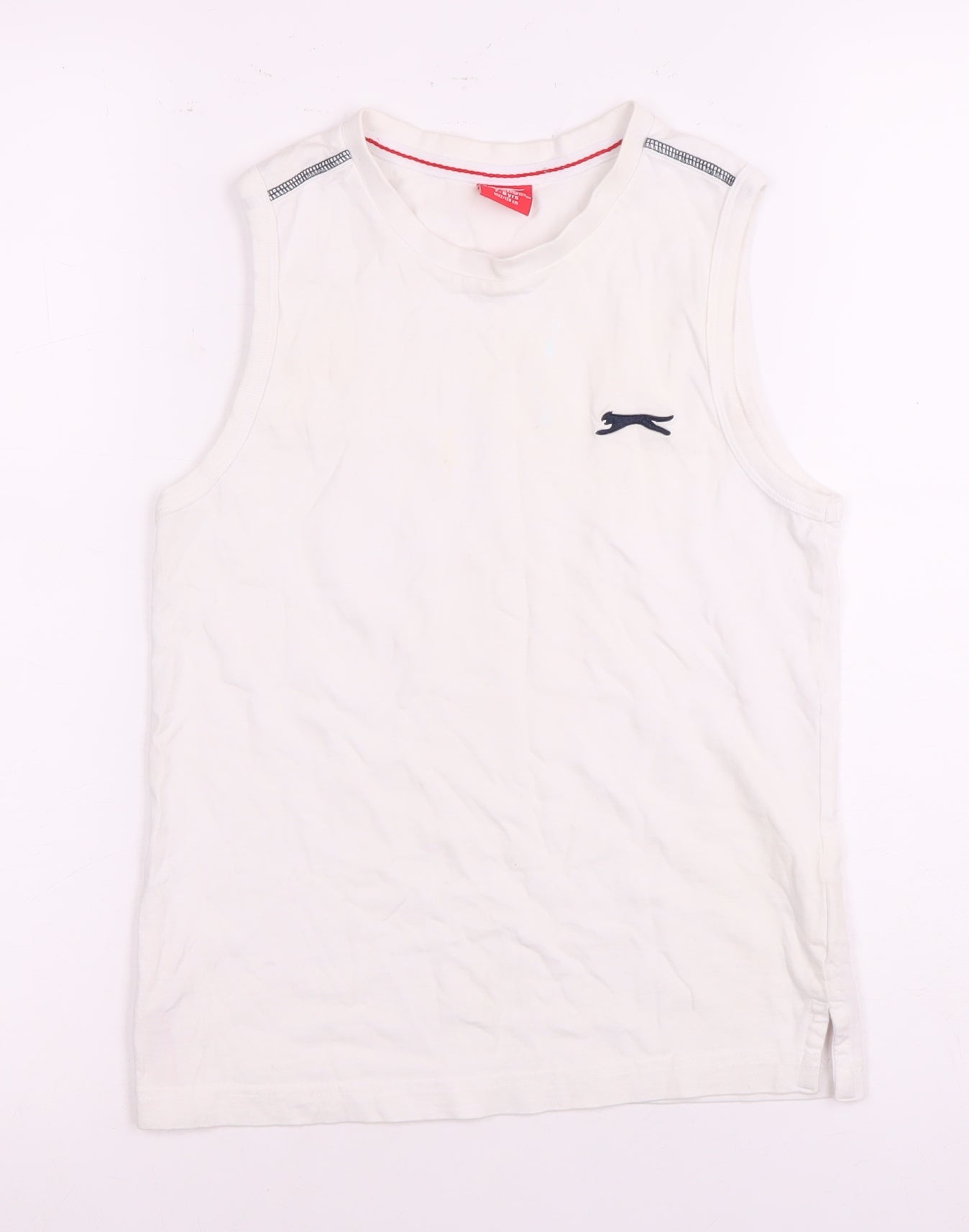 Slazenger Boys White Tank Top, Size 7-8, Casual Sleeveless
