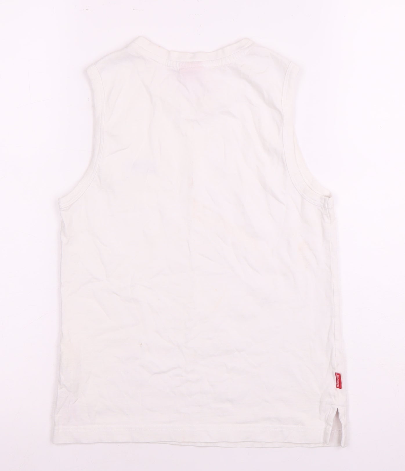 Slazenger Boys White Tank Top, Size 7-8, Casual Sleeveless