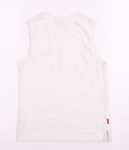 Slazenger Boys White Tank Top, Size 7-8, Casual Sleeveless