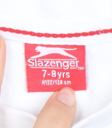 Slazenger Boys White Tank Top, Size 7-8, Casual Sleeveless