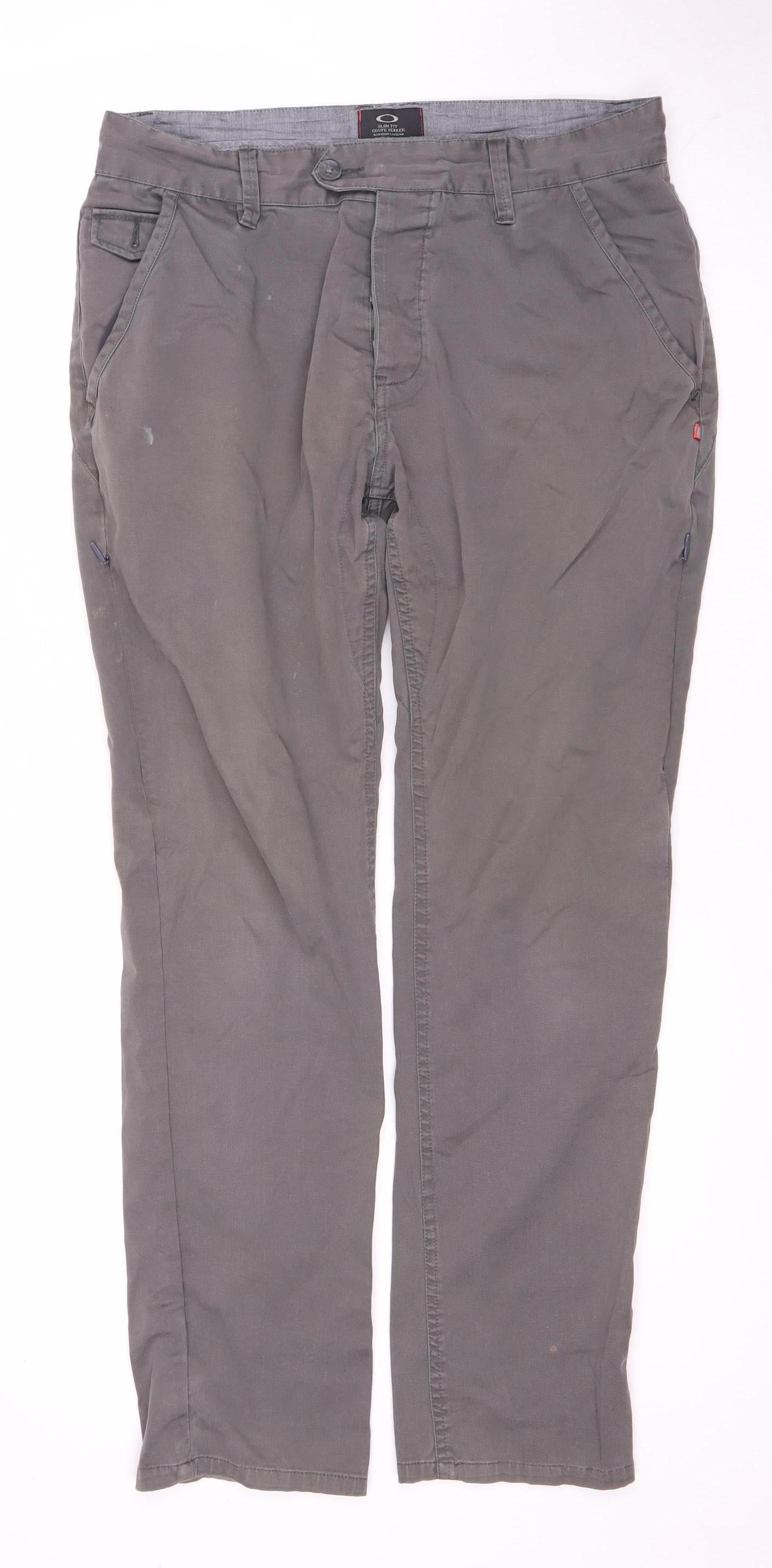 Oakley Men's Grey Chino Trousers Slim Fit Size 33