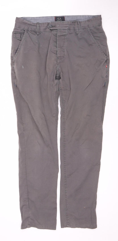 Oakley Men's Grey Chino Trousers Slim Fit Size 33