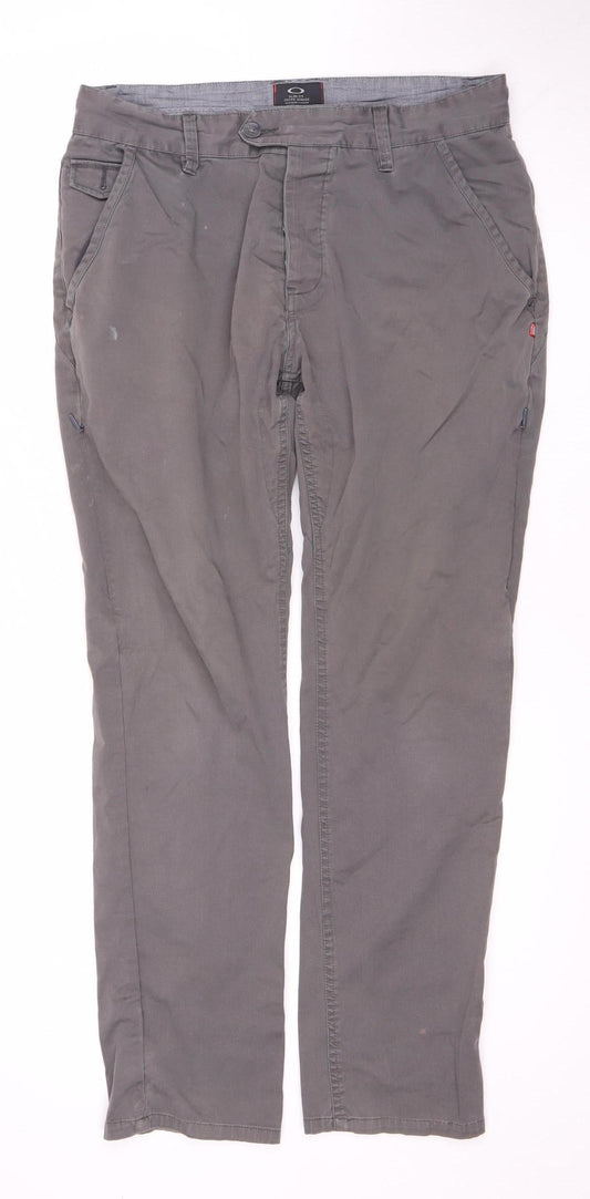 Oakley Men's Grey Chino Trousers Slim Fit Size 33