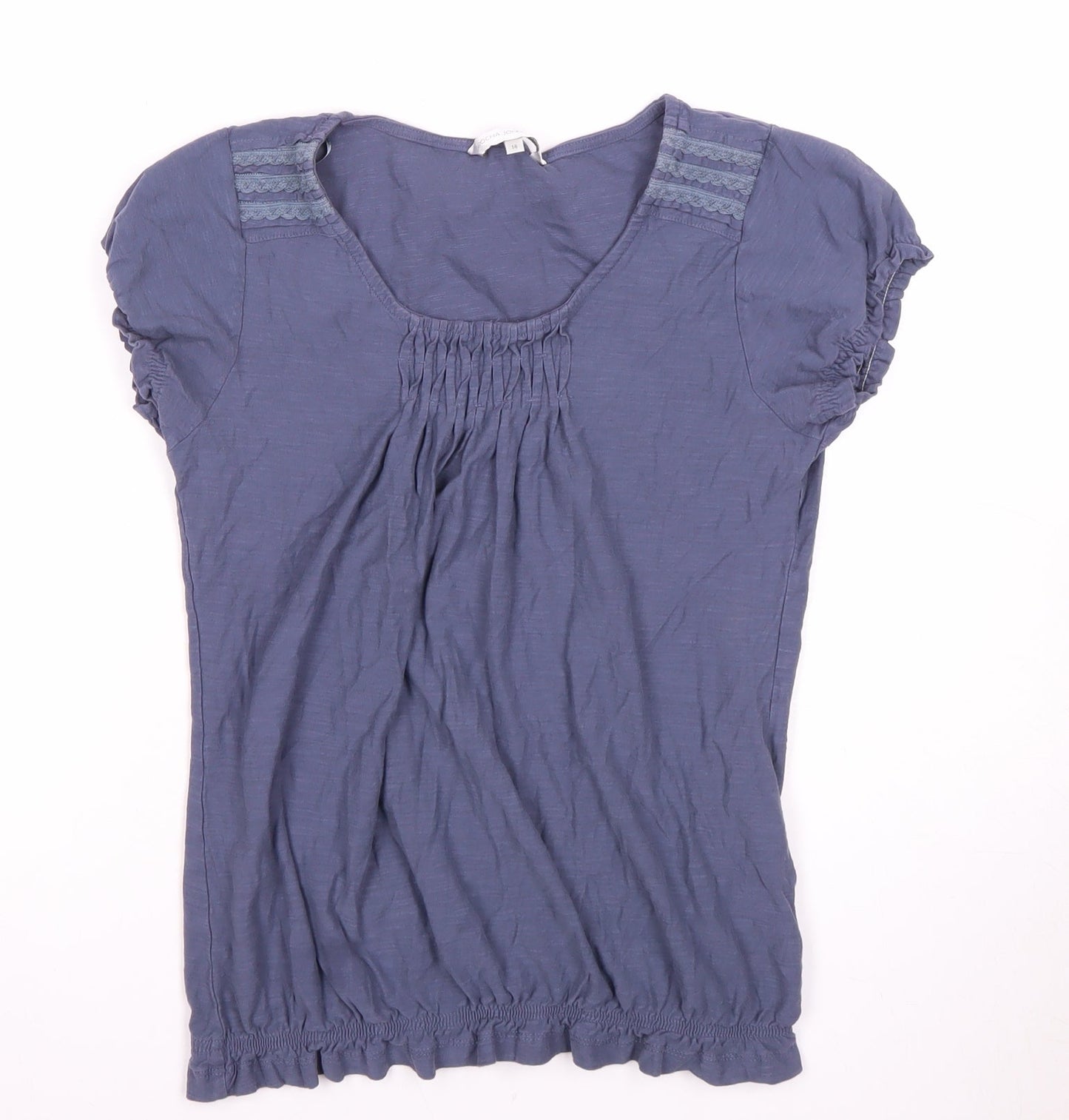 Womens UK Size 14 John Rocha Blue Basic T-Shirt