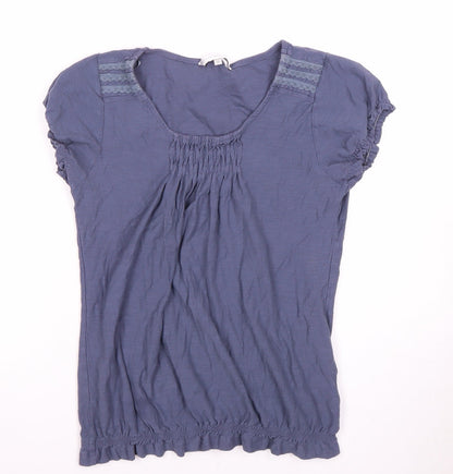 Womens UK Size 14 John Rocha Blue Basic T-Shirt