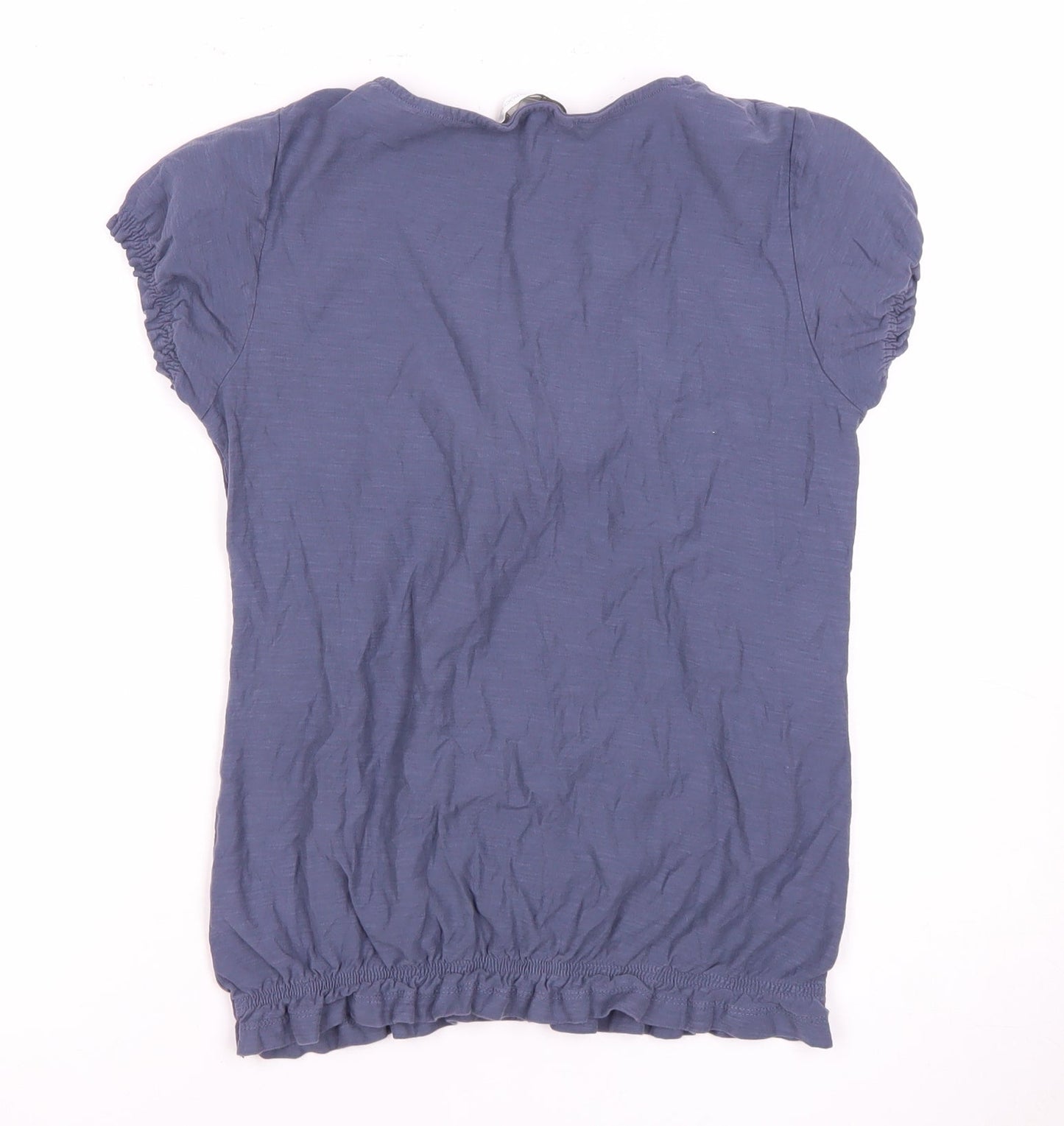 Womens UK Size 14 John Rocha Blue Basic T-Shirt