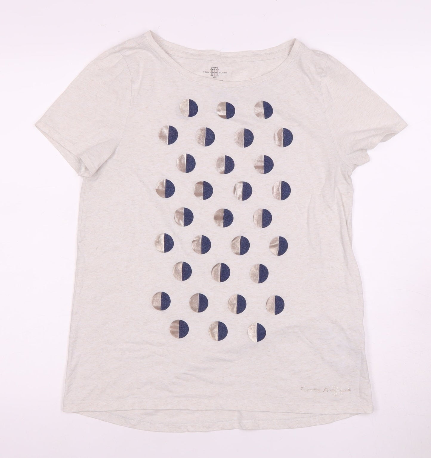 Womens UK Size M Tommy Hilfiger Grey Basic T-Shirt