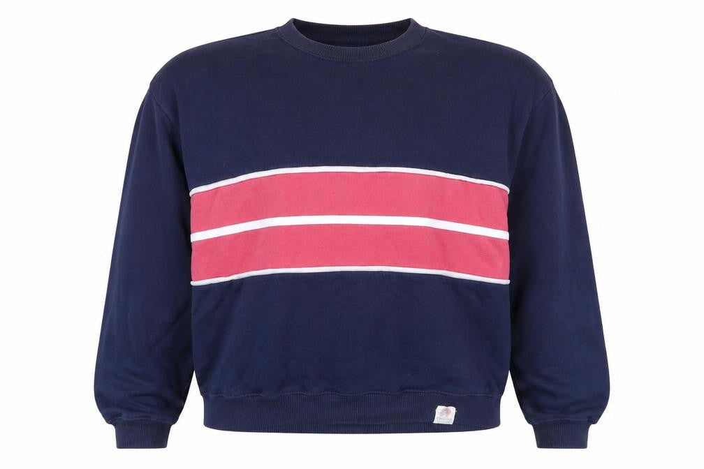 Front view of Paradise League unisex blue s pullover sweatshirt
