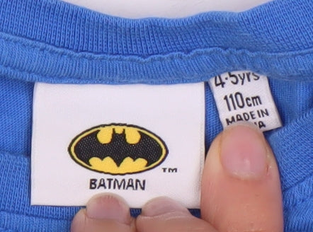 Boys Batman Blue T-Shirt 4-5 Years Superhero Logo Casual