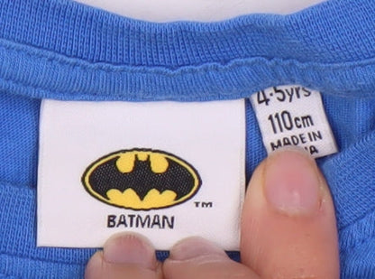 Boys Batman Blue T-Shirt 4-5 Years Superhero Logo Casual