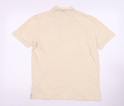 HUGO Men’s Beige Polo Shirt - Regular Fit, Short Sleeve