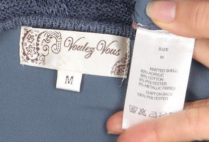 Valley Yoke Women's Blue M Boat Neck Jumper Casual