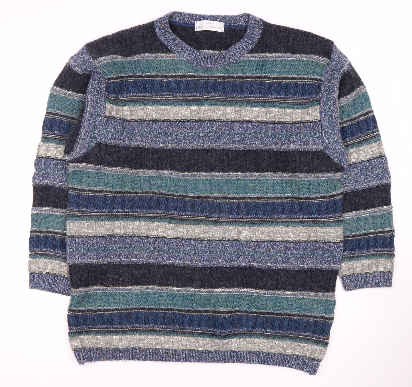 Marks and Spencer Men's Multicoloured Knit Jumper - L