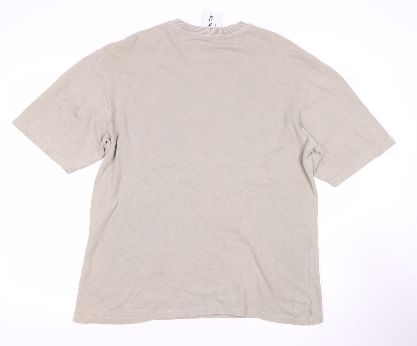 Unisex Adults UK Size XS COLLUSION Beige  T-Shirt
