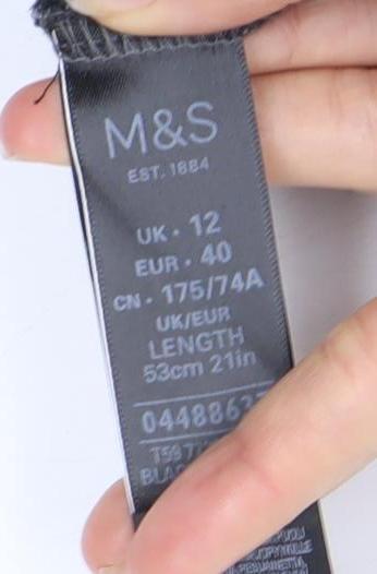 Marks and Spencer Women's Black Check Pencil Skirt