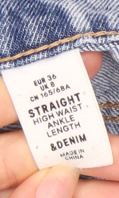 Womens UK Size 8 H&M Regular Fit Straight Blue Jeans