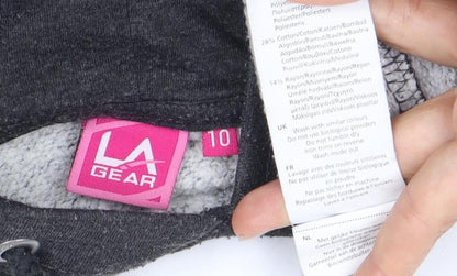 Womens UK Size 10 LA Gear Grey Pullover Hoodie