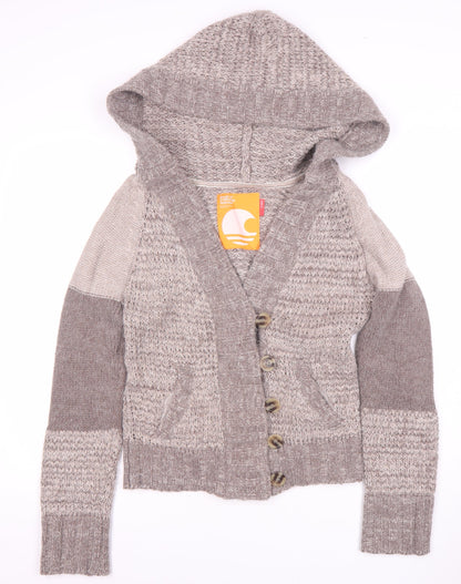 Soulcal California Women's Grey Hooded Cardigan, Size 12