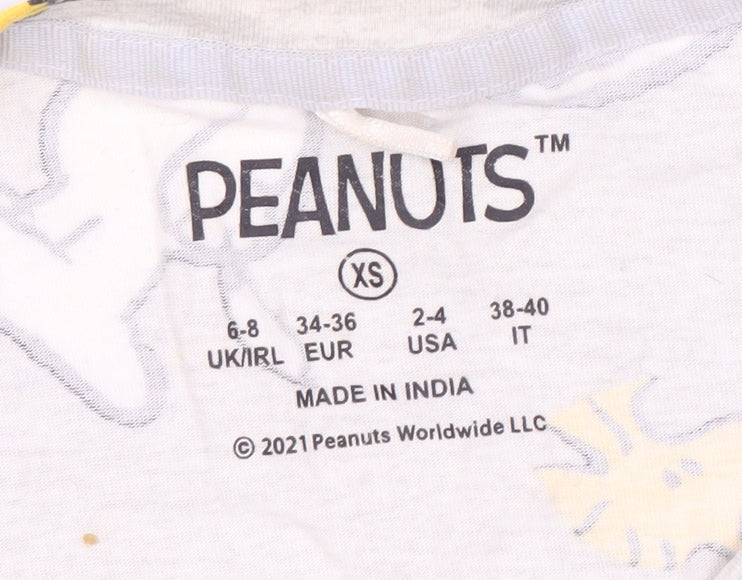 Peanuts Women's Grey XS Snoopy Pyjama Top