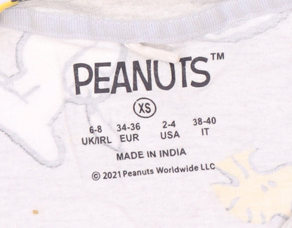 Peanuts Women's Grey XS Snoopy Pyjama Top
