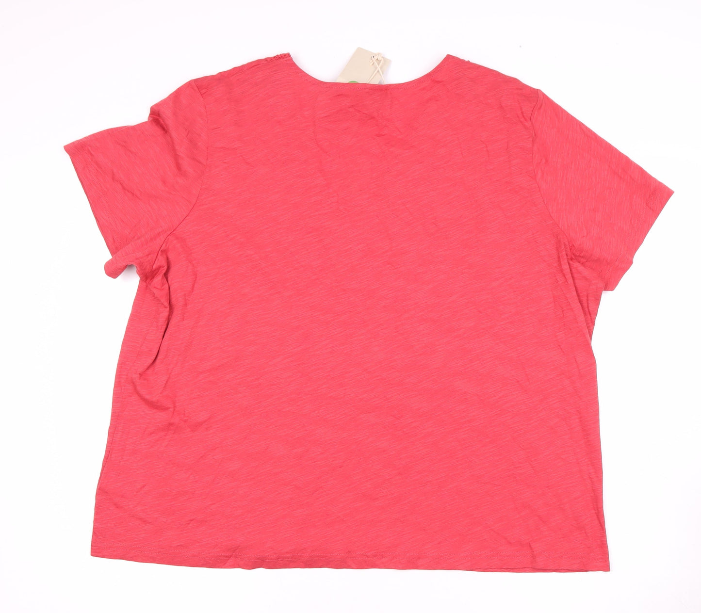 Damart Women's Red V-Neck Short Sleeve T-Shirt